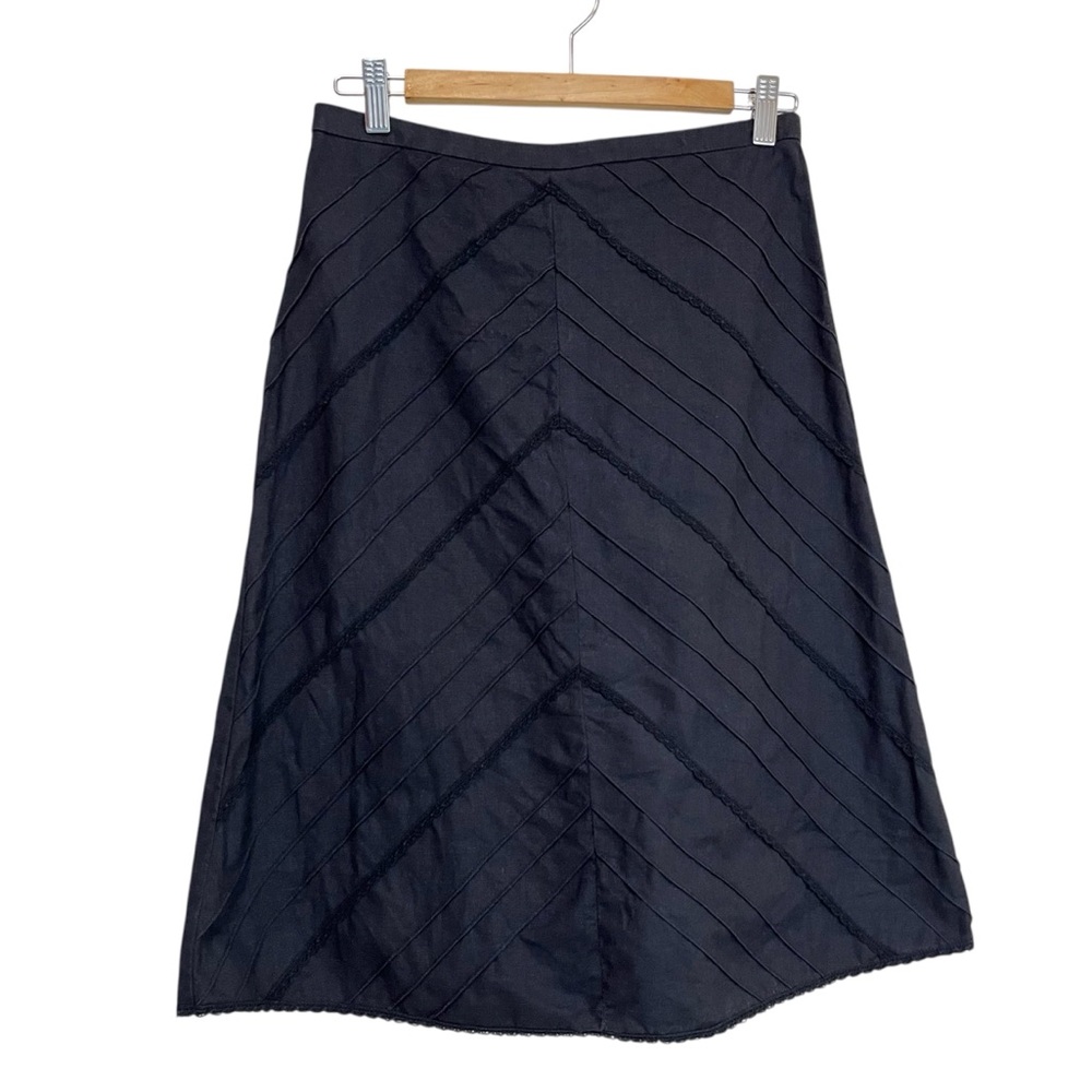 Topshop 100% Linen A-Line Midi Skirt - Size 8